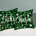 thumbnail image 3 of St Patrick‘s Day Love Home Clover Pillow Cover Green Black Buffalo Plaid Lucky Charm Shamrocks Farmhouse Decorative Throw Pillow Covers 16x16 Inch Set of 4 Cushion Case Spring Holiday, 3 of 6