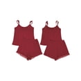 thumbnail image 5 of Biekopu Women 2 Piece Pajamas Set Mesh Ruffle Trim Camisole and Elastic Shorts Soft Sleepwear, 5 of 6