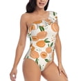 thumbnail image 3 of Sikiie Peaches Print Women One Piece Swimsuits Tummy Control One Shoulder Bathing Suits Ruffle Swimwear, From S to XXL-X-Large, 3 of 6