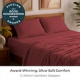 thumbnail image 2 of Mellanni 3-Piece Iconic Twin Bedsheet Set - Microfiber, 16" Deep Pocket, Cooling, Wrinkle, Fade, Stain Resistant, Brick Red, 2 of 6