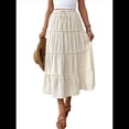 thumbnail image 1 of Falda Larga Informal Elegante de Verano para Mujer, con , Cintura Alta, Corte A, Holgada y Bolsillos M, 1 of 10