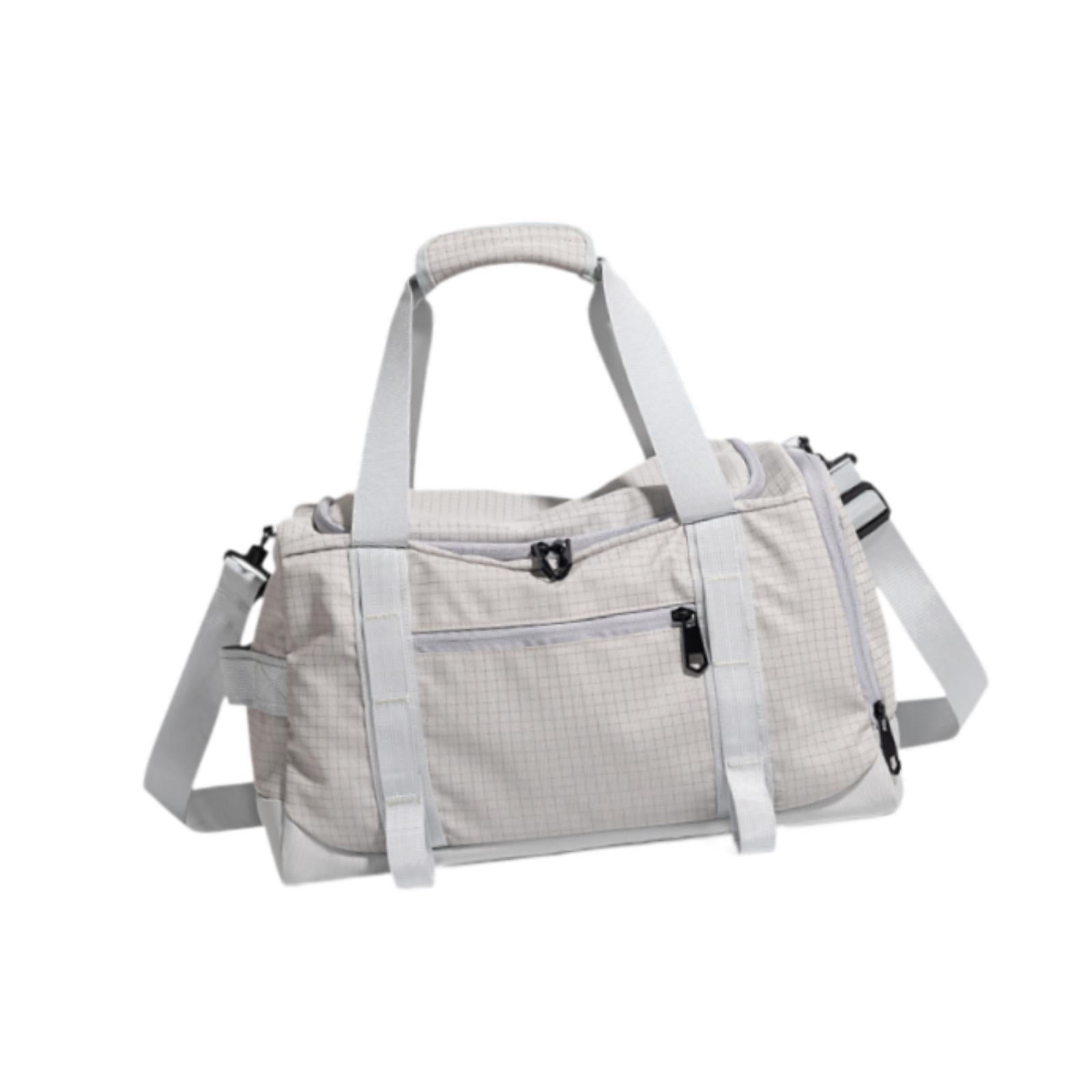 Dualoai Gym Bag Fitness with Shoe Compartment Easy to Carry Tote Water Resistance Sports Grey