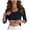 Dark Blue, variant on Womens Summer Tops with Built in Bras Fashion Solid Color Crew Neck 3/4 Sleeve Ribbed Shirts Casual Blouses