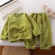 thumbnail image 3 of Winter Flannel Kids Sets Solid Warm Children Pajamas Sets Homewear Two-piece Set  for Baby Boys Girls Kids Boutique Clothes, 3 of 6