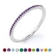 thumbnail image 1 of Anillo de bodas clásico JeenMata con detalles pavé de 0,25 quilates de corte redondo, piedra de nacimiento de febrero, chapado en oro blanco, 1 of 6