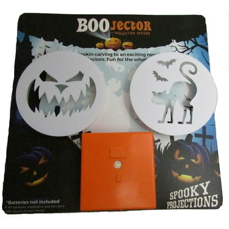 Halloween Boojectors And LED Light For Pumpkin Decorating, Carving, Indoor or Outdoor Projections (Pumpkin Face And Cat)