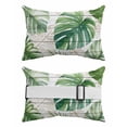thumbnail image 2 of Pack of 2 Outdoor Lumbar Pillow Covers 11x16 Inch, Summer Tropical Waterproof Throw Pillow Covers Set, Farmhouse Botanical Leaves Wooden Indoor&Outdoor Decorative Cushion Cases for Patio Porch Car, 2 of 7
