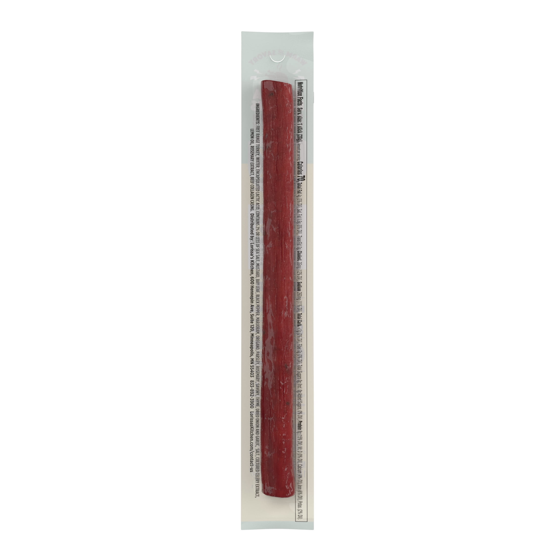 (5 pack) Lorissa's Kitchen, Herb-A-Licious Flavor, Turkey Stick, 1 ounce, Individually Wrapped