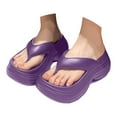 thumbnail image 3 of HNMKIU Slippers for Women Outdoor Summer Beach Flip Flops Thick Sole Comfortable Open Toe Sandals Casual Everyday Footwear Platform Women Style Purple,8.5, 3 of 8