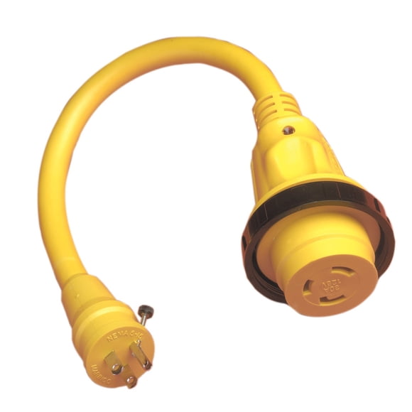 Adaptador Pigtail Marinco 104SPP 30 A 125 V hembra a 15 A 125 V macho