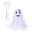 D, variant on Halloween Decorations-Retractable Standing Ghost Decor with Mini Black Bow,7 Spooky Face Fabric Ghost Statues,Adjustable Height Lawn Porch Party Scene Decor Halloween Outdoor Decorations