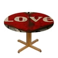 thumbnail image 3 of Orinice Love Heart Wooden Sign Round Table Cover Stain Resistant Washable Indoor Outdoor Tablecloth Kitchen Dining Wedding Parties Waterproof Fabric 100% Polyester 54-58, 3 of 8