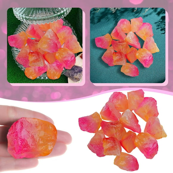 Pebble tray for plant humidity! Natural Rough Stone Electroplating Spray Paint Colorful Crystal Pendant Jewelry