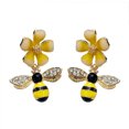thumbnail image 1 of Girls Cute Bee & Flower Stud Earrings, 1 of 5