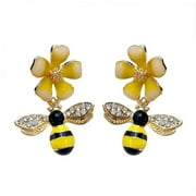 KIZLY Valentine's Day Clearance! AIEOTT Earrings Cute Bee & Flower Stud Earrings ,Hypoallergenic Earrings for Women,Clearance