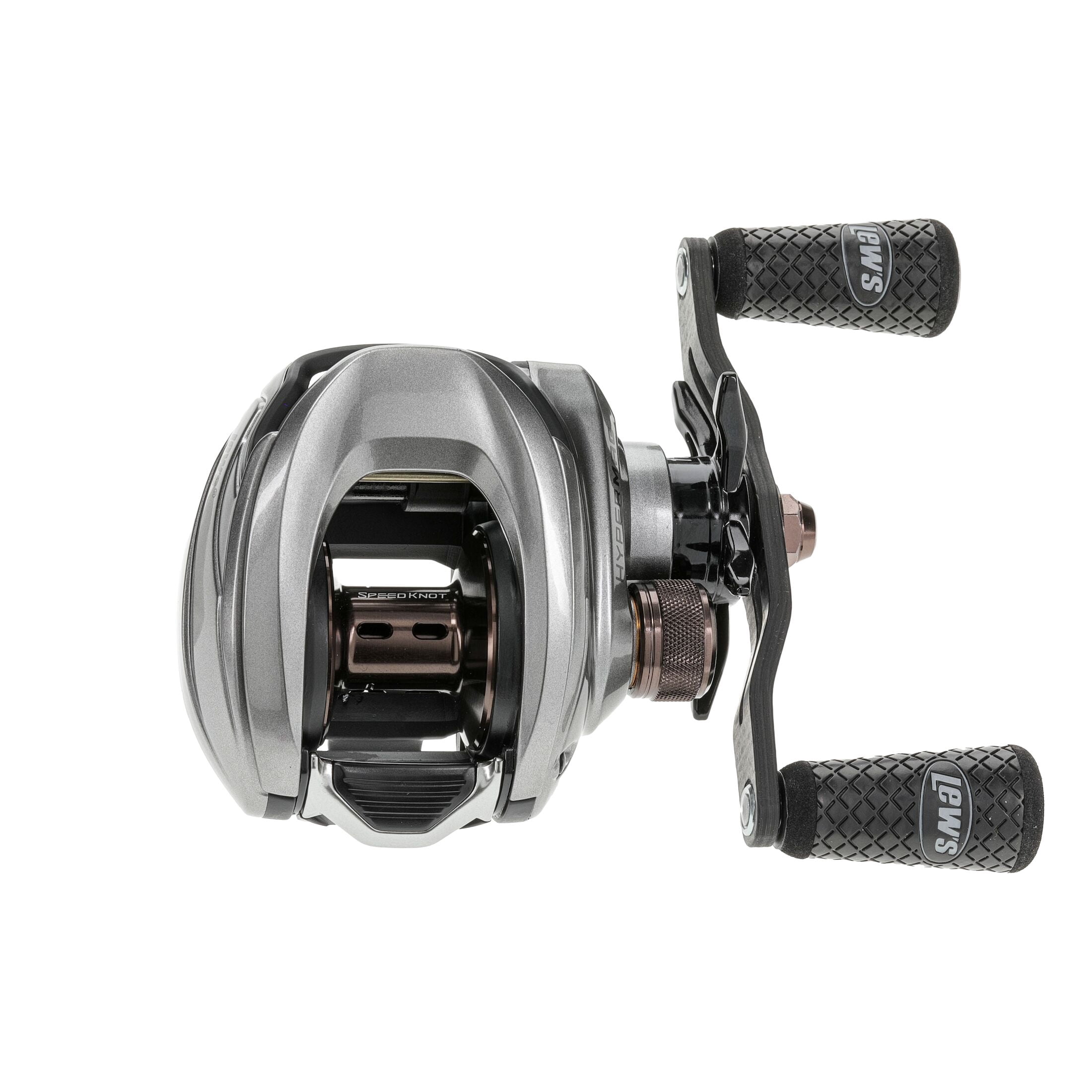 Team Lew’s HyperMag Baitcast Fishing Reel, 7.5:1 Gear Ratio, Right-Hand Retrieve, Silver
