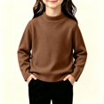 thumbnail image 2 of Girls Mock Neck Long Sleeve Sweatshirts Turtleneck Fleece Sweater Pullover, 2 of 5