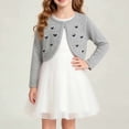 thumbnail image 6 of Girls Cardigan Sweater School Uniforms Toddler Long Sleeve Button Knit Solid Sweaters Tops Gray 3-4 Years, 6 of 6