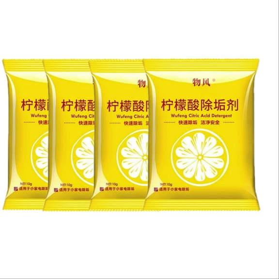 Distiller Descaler Citric Acid Cleaner - 4pcs Citric Acid Powder for Cleaning Water Distillers, Hard Water Stain Remover for Hot Water Dispenser Electric Kettle Dishwasher