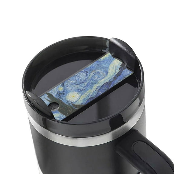 Hirioo The Starry Night for Stanley Cup Lid Nameplate Personalized Acrylic Nameplate Tumbler Lid Topper(30oz , 40oz)