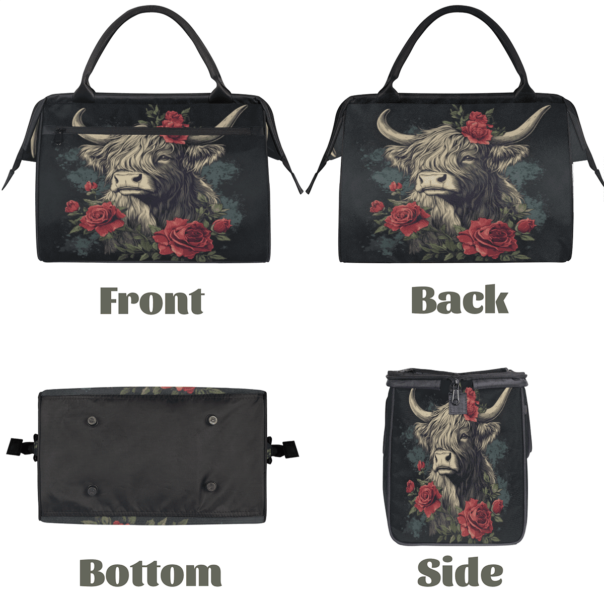 Herdesigns Funny Weekender Travel Duffel Bag Cow Carry On Overnight Gym Hospital Bag Personal Item Travel Bag
