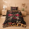 thumbnail image 2 of Erosebridal Leopard Print Bowknot Twin Bedding For Kids,Cute Cherries Cute Bows Girls Duvet Cover Set,Reversible Black,2pcs(No Comforter), 2 of 6