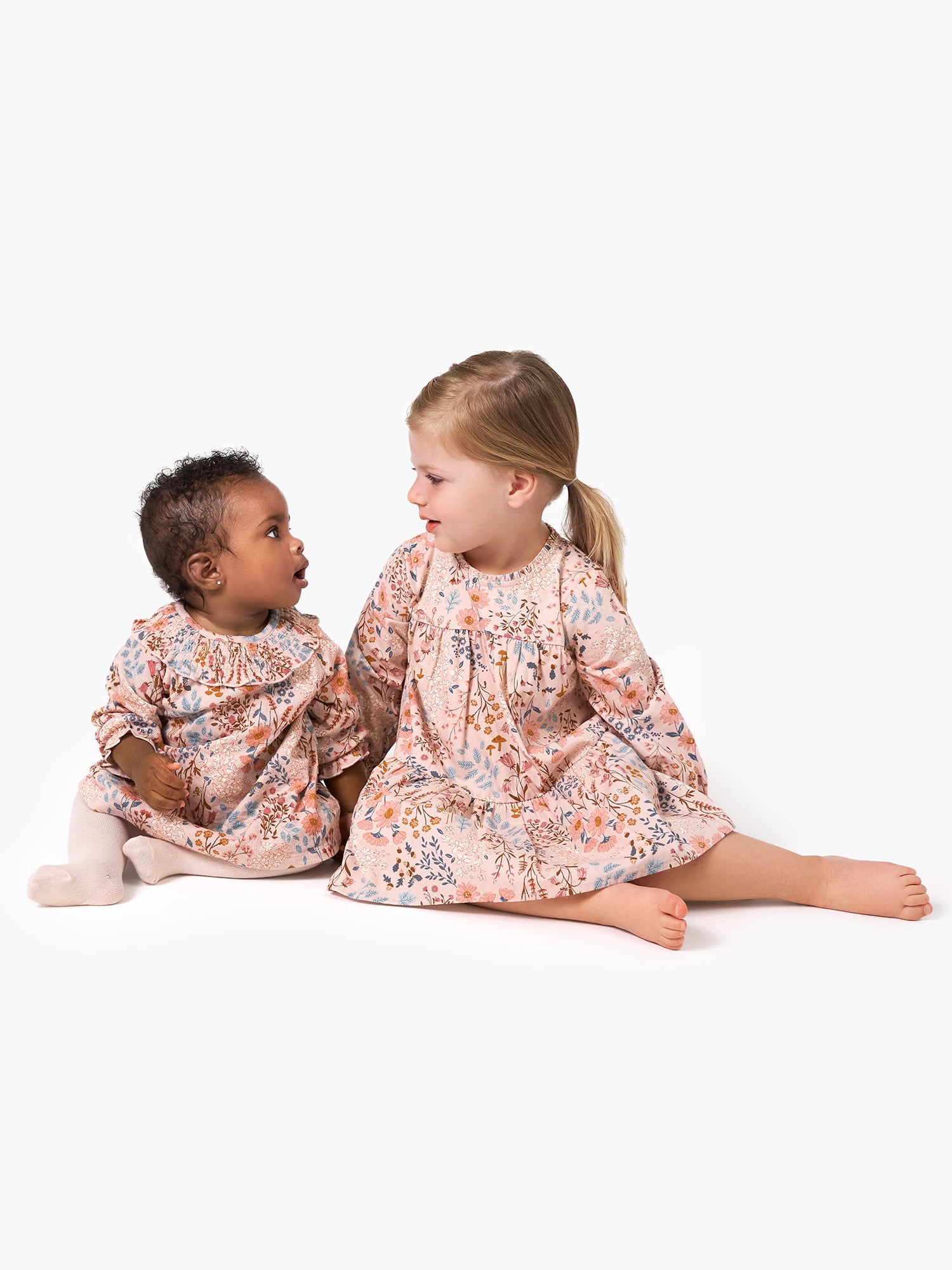 Modern Moments by Gerber Baby Girl Smocked Dress and Tights, 2-Piece Set, Sizes 0/3 Months - 24 Months