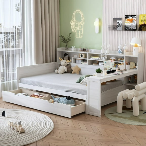 Full Size Bed w/Storage - Study Desk & Space Saving