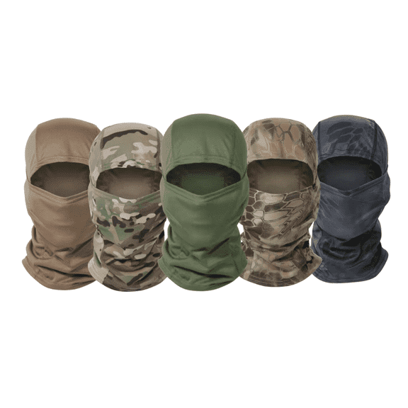 5 PCS Tactical Balaclava Full Face Mask, Lightweight Breathable UV Shield for Hiking, Biking, Riding, Hunting, Cycling, Climbing, Dust & Wind Protection, Quick-Dry Comfort, Full Head & Neck Cover