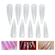 Nail Art Accessories Tips for Gel Nails Fake Pointed French Manicure Artificial 500 Pcs