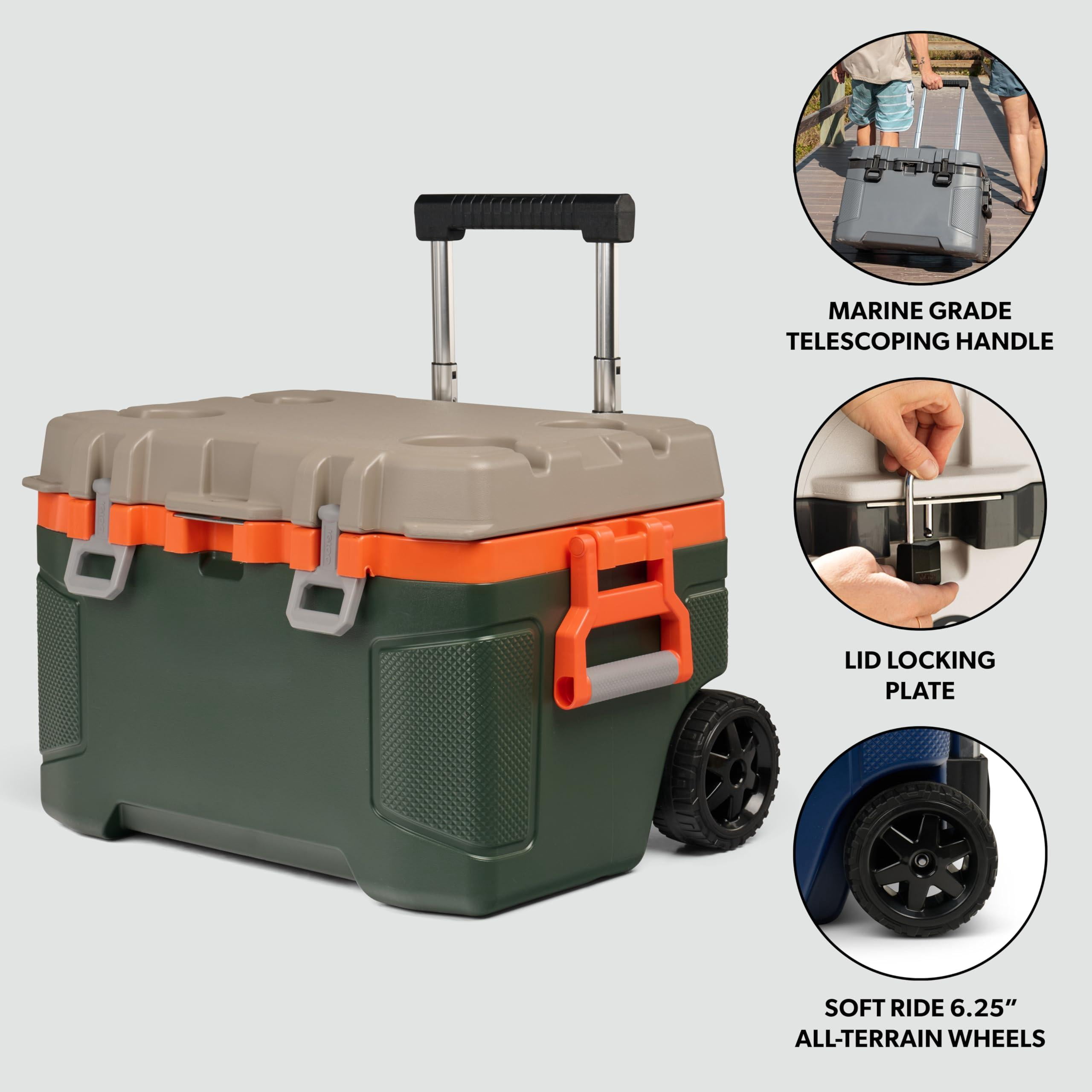 Trailmate 52qt Wheeled Cooler  Insulated Hard Shell Ice Chest Sportsman