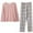 Pink, variant on Women's Casual Crewneck Plaid Pajama Set Loose Wide Leg Pants Loungewear Two Piece With Pockets