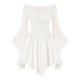 thumbnail image 4 of Vestido de Verano de Manga Corta para las Mujeres Gótico Sólido Casual Cuello Redondo Vestido Corto de Longitud Regular para las Mujeres Fiesta, 4 of 8