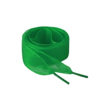 INSPIRE CHIC2 Pairs Flat Snow Yarn Shoelaces 2.5cm/4cm Wide Transparent Shoe Laces for Sneakers Green 80cm/31"