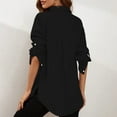 thumbnail image 5 of safuny Women's Loose Shirts Casual Relaxed Solid Tops Trendy Shirts Fall Holiday Long Sleeve Turn-Down Collar Button Black, 5 of 9