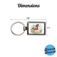 thumbnail image 3 of Horse Watercolor Design With Daisies Metal Rectangle Keychain, 3 of 7