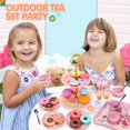 thumbnail image 3 of Juego de té NQ para niñas tetera tazas cubiertos galletas postres helado accesorios de cocina de juguete Regalo para niños de 3 a 6 años, 3 of 5