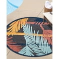 thumbnail image 3 of Unique Loom Belize Outdoor Collection Area Rug - Ambergris (3' 3" Round Charcoal/Light Blue), 3 of 12