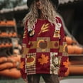 thumbnail image 2 of VKOYWKM Fall Sweatshirts Women Thanksgiving Pumpkin Graphic Sweatshirts Oversized Long Sleeve Casual Crewneck Sweatshirts Family Party Pullover Tops, 2 of 10