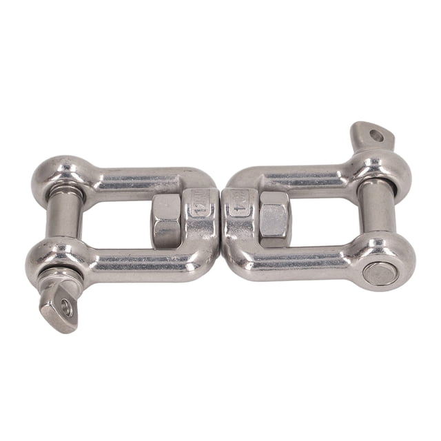 Double Jaw Shackle 304 Stainless Steel Rustproof Universal Jaw Anchor Connector 360 Degree Rotation for Hammock Chair Swing Punching Bag Climbing Rope