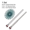 thumbnail image 3 of 30 Pieces Radial Bristle Disc Set 1" 80 Grit Detail Abrasive Brush Kit with 1/8" 3/32" Shank Mandrels, Green, 3 of 7