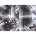 thumbnail image 3 of Men’s Western Pearl Snap Button Down Casual Long Sleeve Plaid Cowboy Shirt (#9 Black/Grey, M), 3 of 3