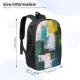 Abstract Brushstrokes Green Blue Backpack for School, 17 Inches Bookbag