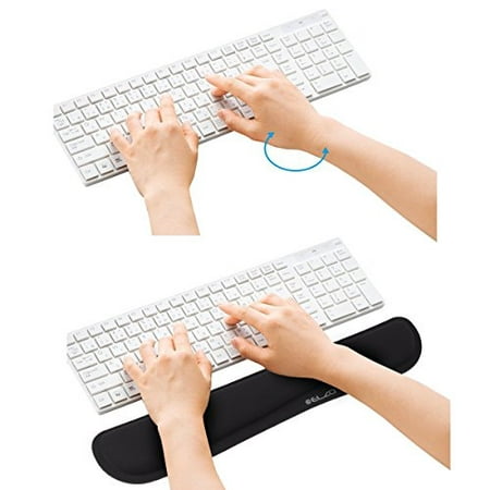Support de repose-poignet pour clavier Elzo, rembourrage en mousse à  mémoire de forme, base en caoutchouc antidérapante et coussin de poignet  ergonomique pour PC