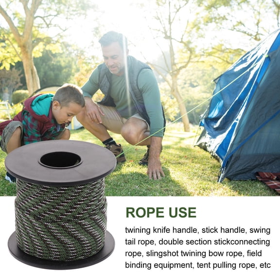 Soimiss Outdoor Tent Rope Green Reflective Cord Weather Resistant Strong Pulling Force