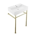 thumbnail image 6 of Claire 24 Ceramic Console Sink White Basin Gold Legs, 6 of 10