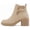 Camel Nubuck, variant on Women Ankle Boots Block Heel Booties Side Zip Buckle Strap Lug Sole Round Toe Casual Fashion Shoes PUGGLE Beige Camel Nubuck 8