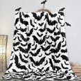 thumbnail image 2 of Halloween Bats Fuzzy Blanket Black Bats Throw Blanket Halloween Soft Cozy Flannel Blanket for Home Party Bed Sofa Couch Chair, 50 x 60 Inch, 2 of 6
