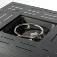 thumbnail image 7 of 34-Inch Steel Outdoor Gas Fire Pit Table with Lava Rocks - 50,000 BTU Patio Heater for Deck, Garden, All-Weather 2-in-1 Fire Pit and Coffee Table (Black), 7 of 7