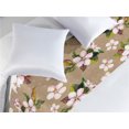 thumbnail image 2 of Cherry Blossom Bed Runner, Japanese Traditional Inspirations Flowers on Earthy Soft Back, Decorative Accent Bedding Scarf for Hotels Homes & Guest Rooms, King, Forest Green Camel Rose, by Ambesonne, 2 of 3